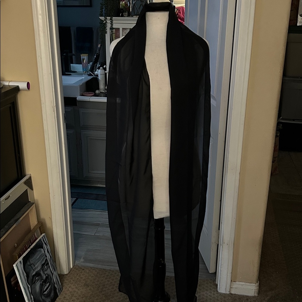 Black Sheer Long Cardigan
